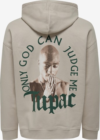 Only & Sons Sweatshirt 'Tupac' in Grau