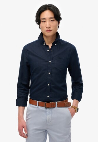 Superdry Regular fit Overhemd in Blauw: voorkant