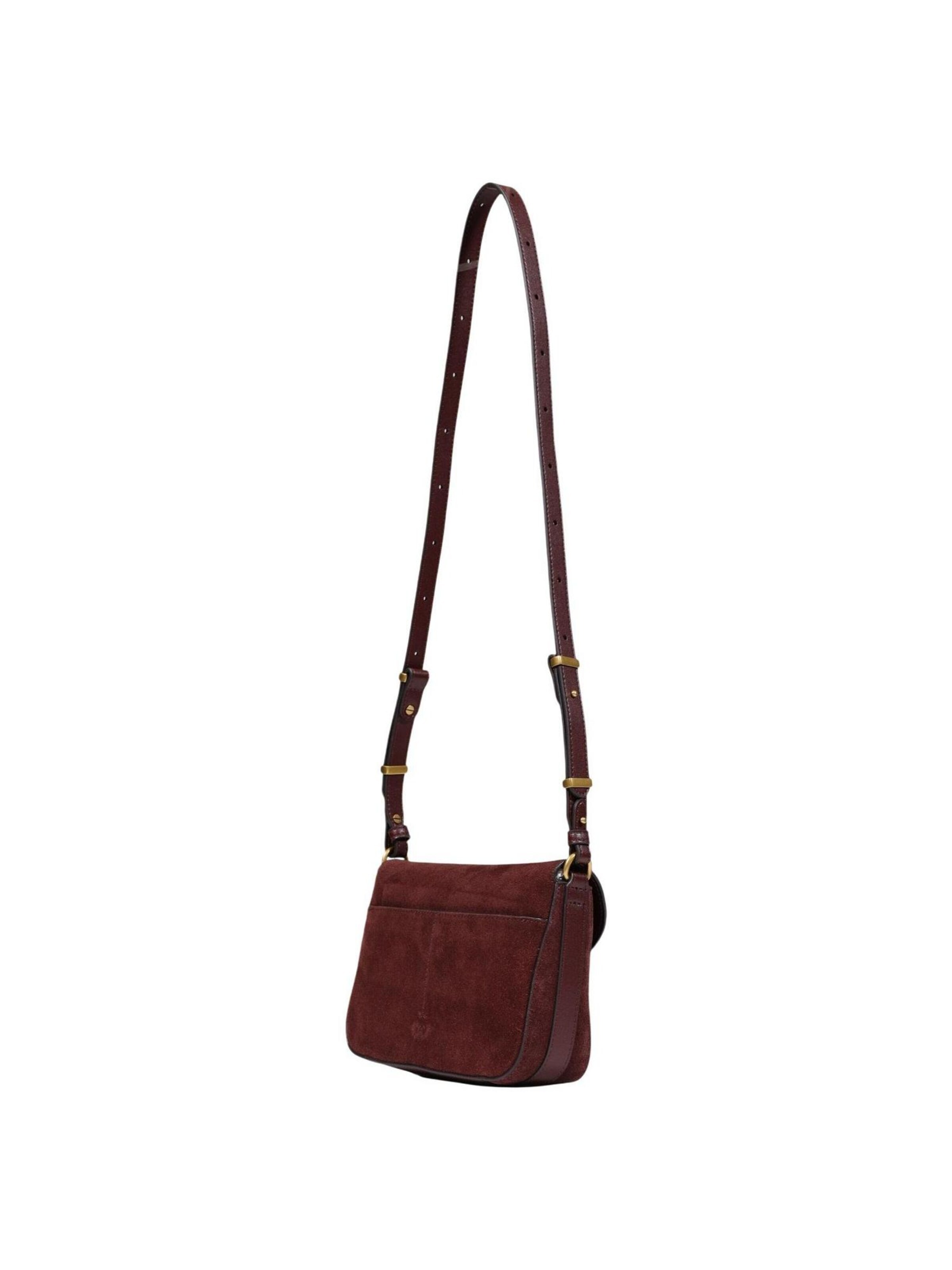 PINKO Schoudertas 'LOVE SATCHEL MINI SUEDE 107656 A0F6' in Bruin