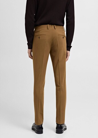 MANGO MAN Slimfit Bügelfaltenhose 'Paris' in Gelb