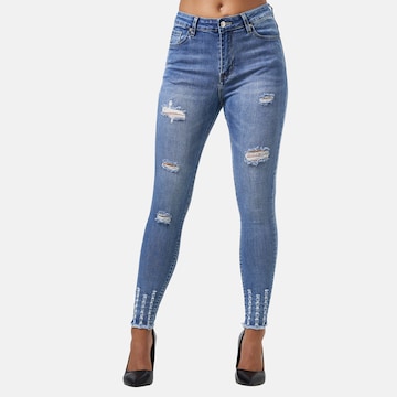 Coupe slim Jean Elara en bleu : devant