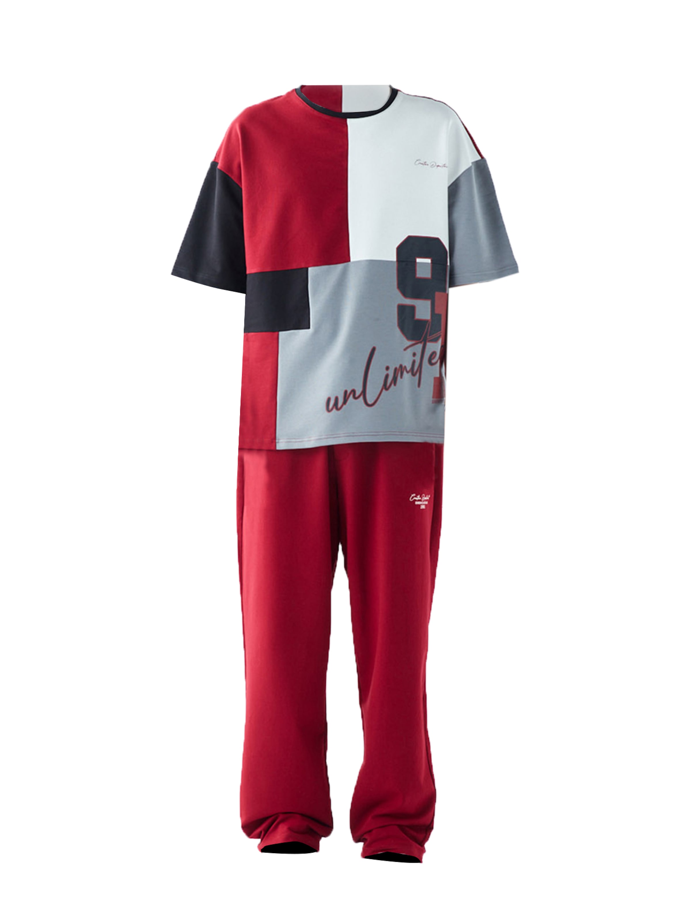 VAMOS CLO Loosefit Nadrág - piros: elől