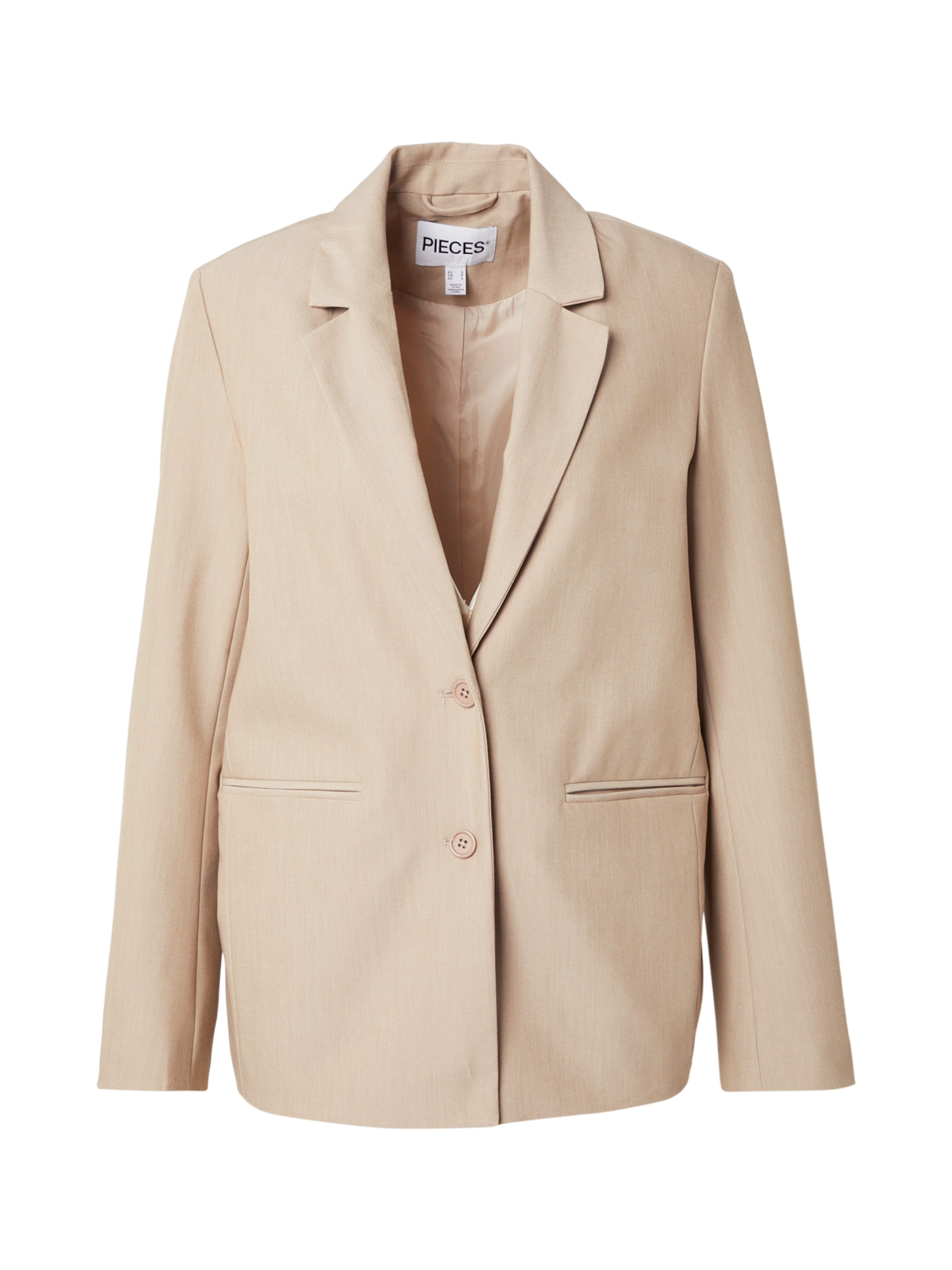 PIECES Blazer 'PCBOSELLA' i beige: forside
