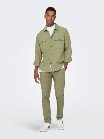 Only & Sons - Slimfit Calças chino 'Pete' em verde