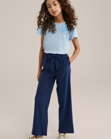 WE Fashion Loosefit Byxa i blå