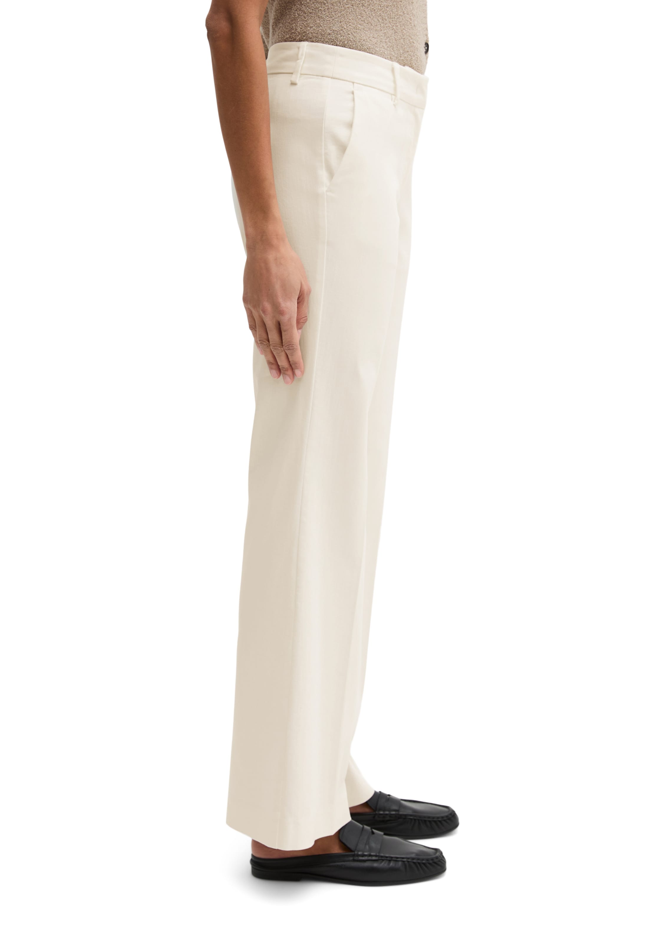 Marc O'Polo Flared Pantalon 'Marthe' in Wit