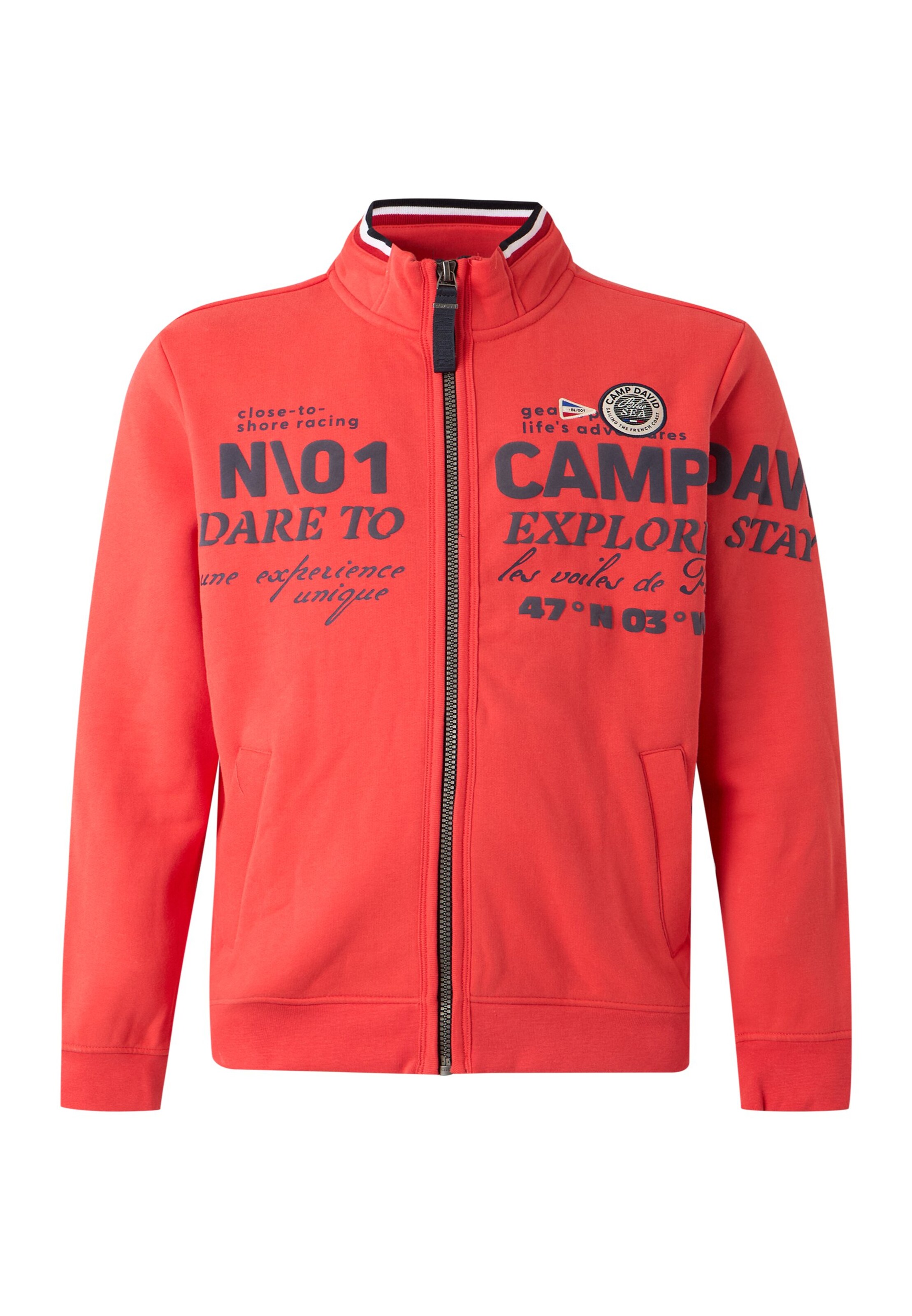 CAMP DAVID Sweatjakke i orange: forside
