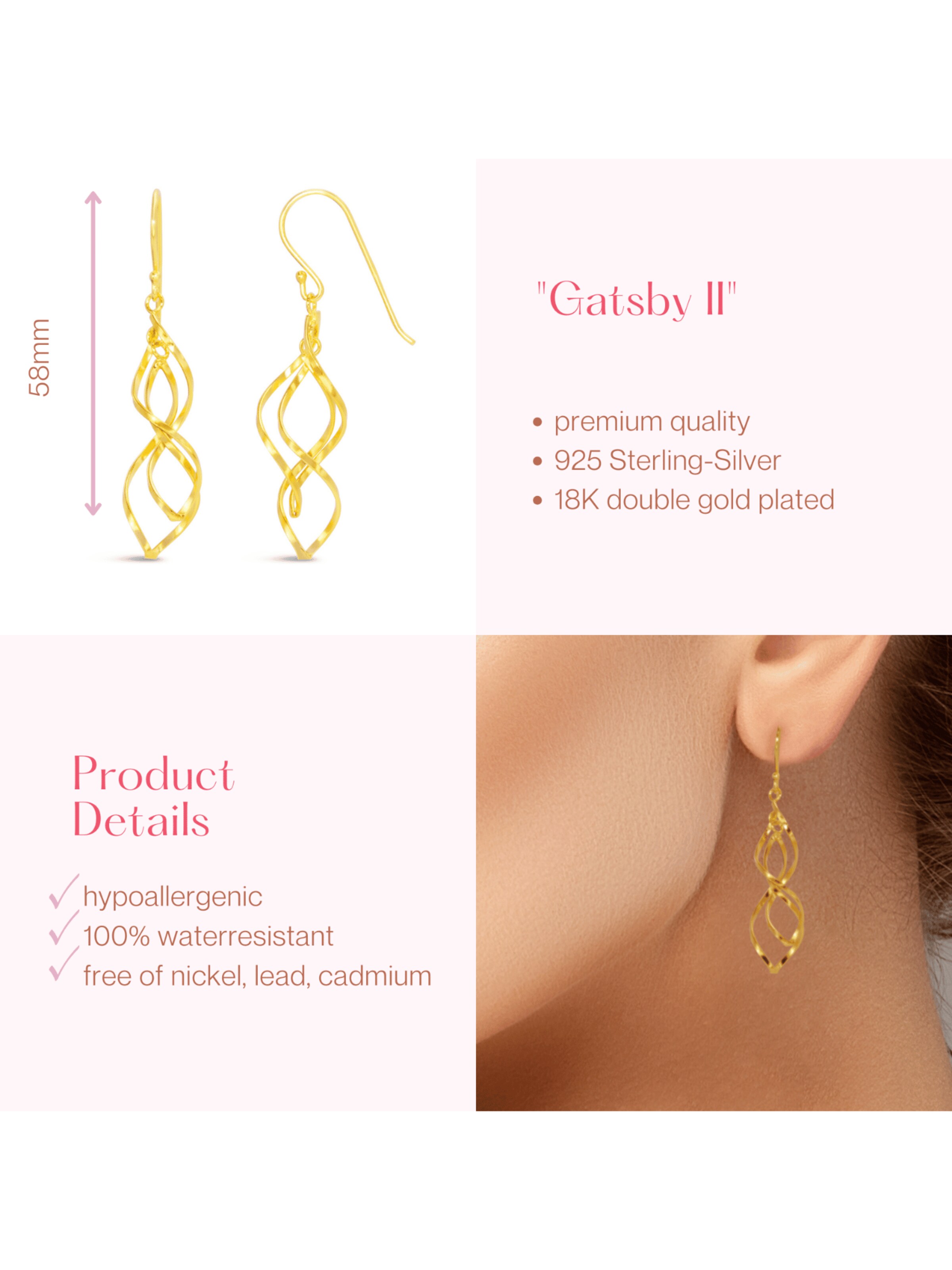 ARS-ARGENTI Earrings 'GATSBY II' in Gold