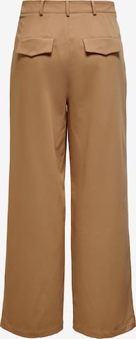 ONLY Wide leg Pleat-Front Pants 'Myla' in Brown