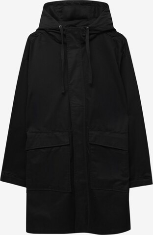 Parka de primăvară-toamnă de la Pull&Bear pe negru: față