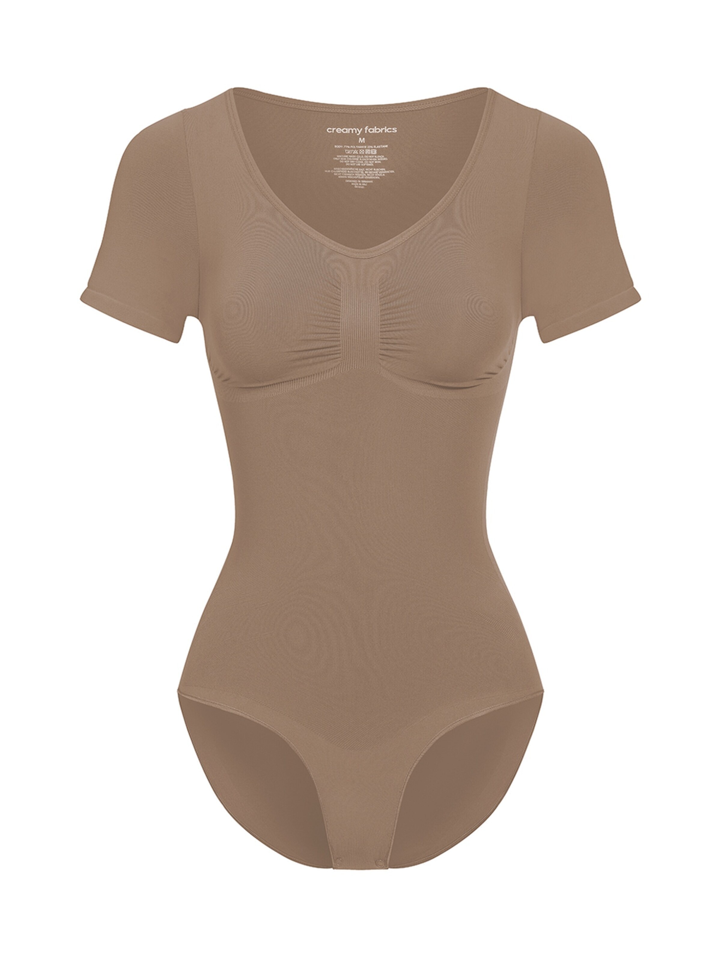 cfab Shapingbody 'T-Shirt Bodysuit Sculpting Shapewear mit Slip' in Bruin: voorkant
