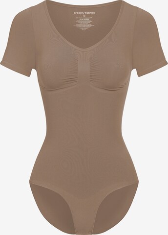 cfab Shapingbody 'T-Shirt Bodysuit Sculpting Shapewear mit Slip' in Bruin: voorkant
