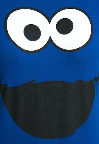 LOGOSHIRT Shirt 'Cookie Monster – Face' in Blue