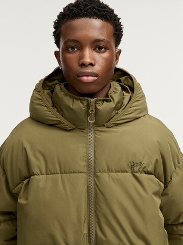 Pull&Bear Winter Jacket in Green
