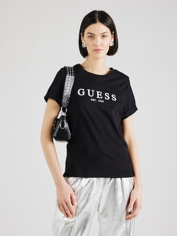 GUESS - Camiseta en negro: frente