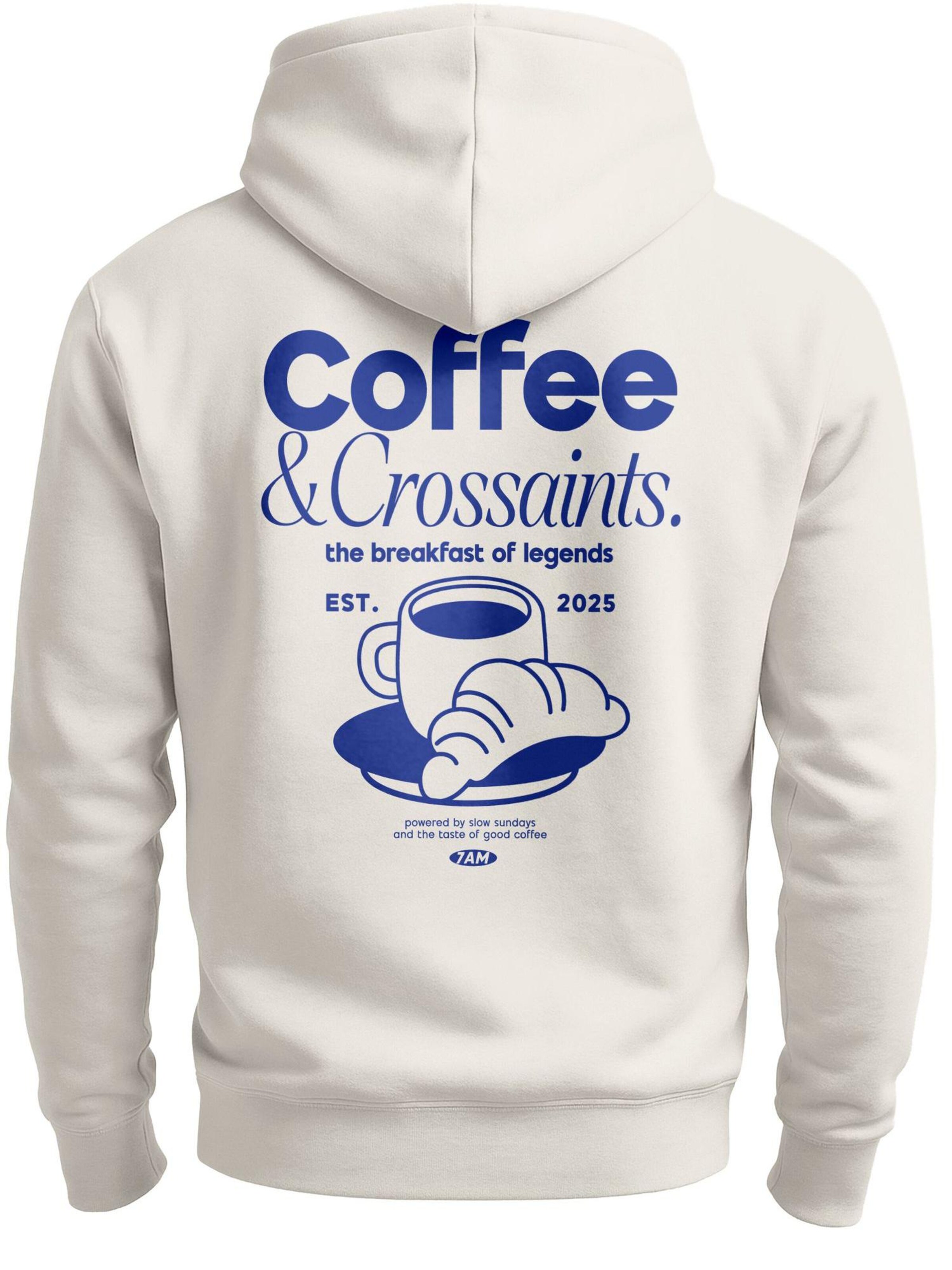 Neverless Sweatshirt 'Coffee & Crossaints' in White