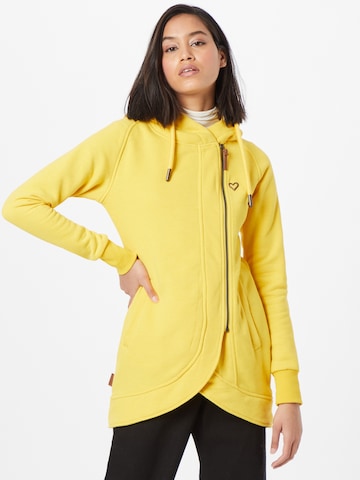 Alife and Kickin - Sudadera con cremallera 'MaryAK' en amarillo: frente