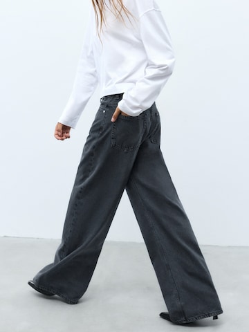 Wide Leg Jean Pull&Bear en bleu
