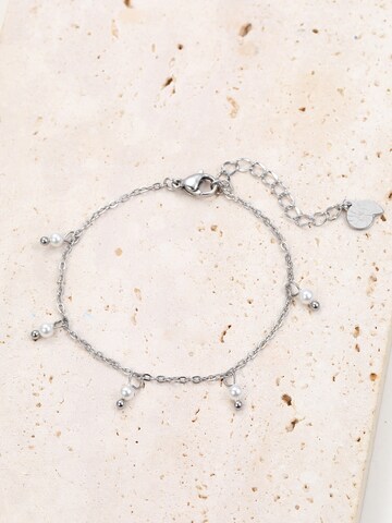 Hey Happiness Armband 'Cinque Pearl' in Zilver