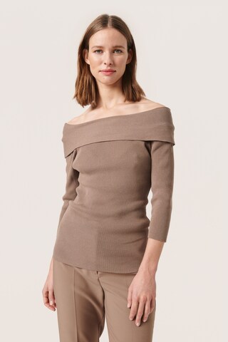 Pull-over SOAKED IN LUXURY en marron : devant