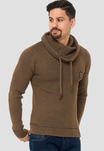 Pull-over INDICODE JEANS en marron : devant