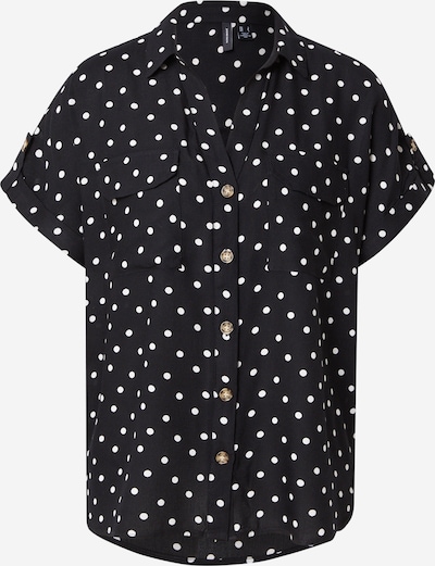 Bluză 'VMBUMPY' VERO MODA pe negru / alb, Vizualizare produs