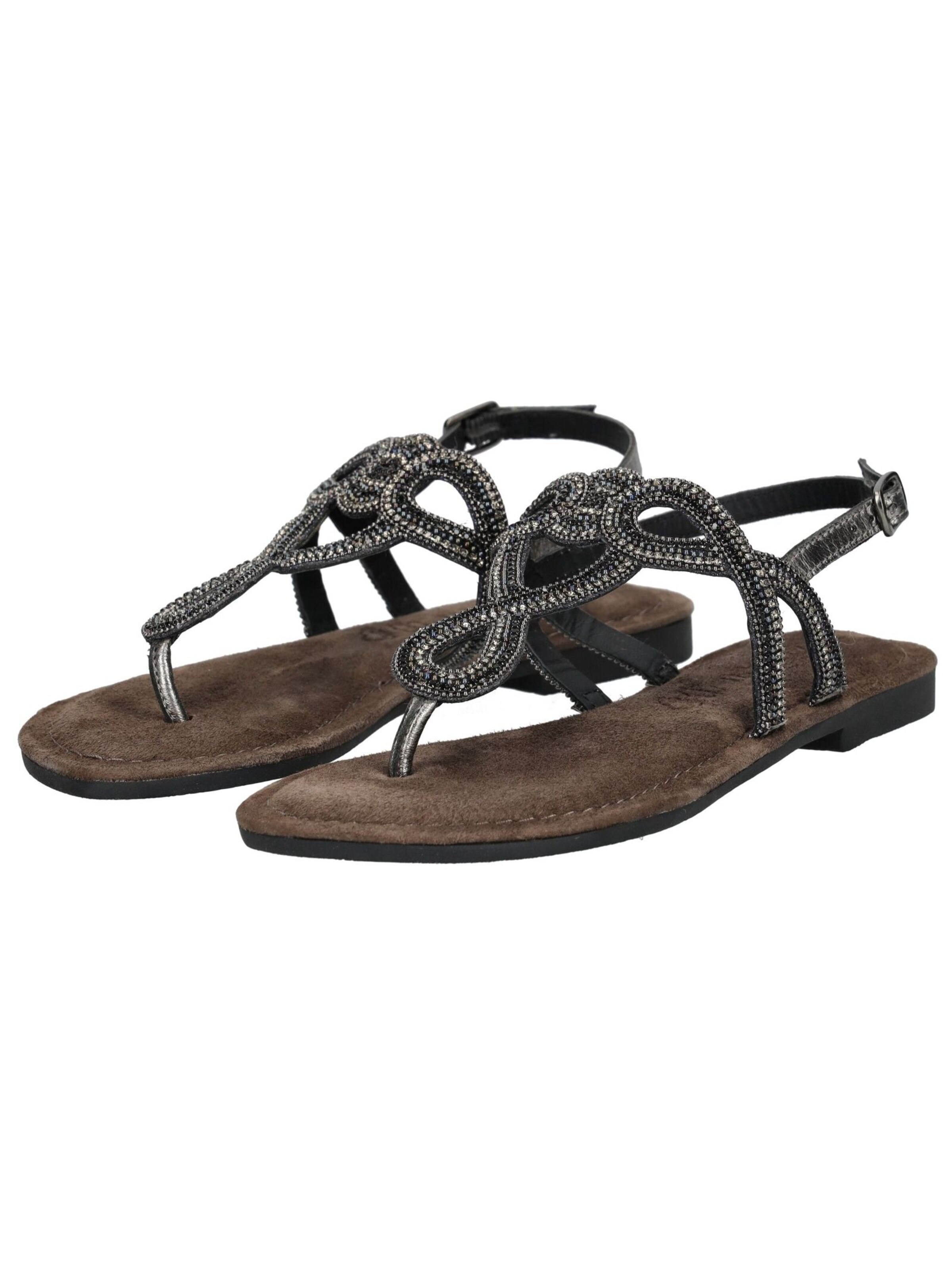 LAZAMANI T-Bar Sandals in Black