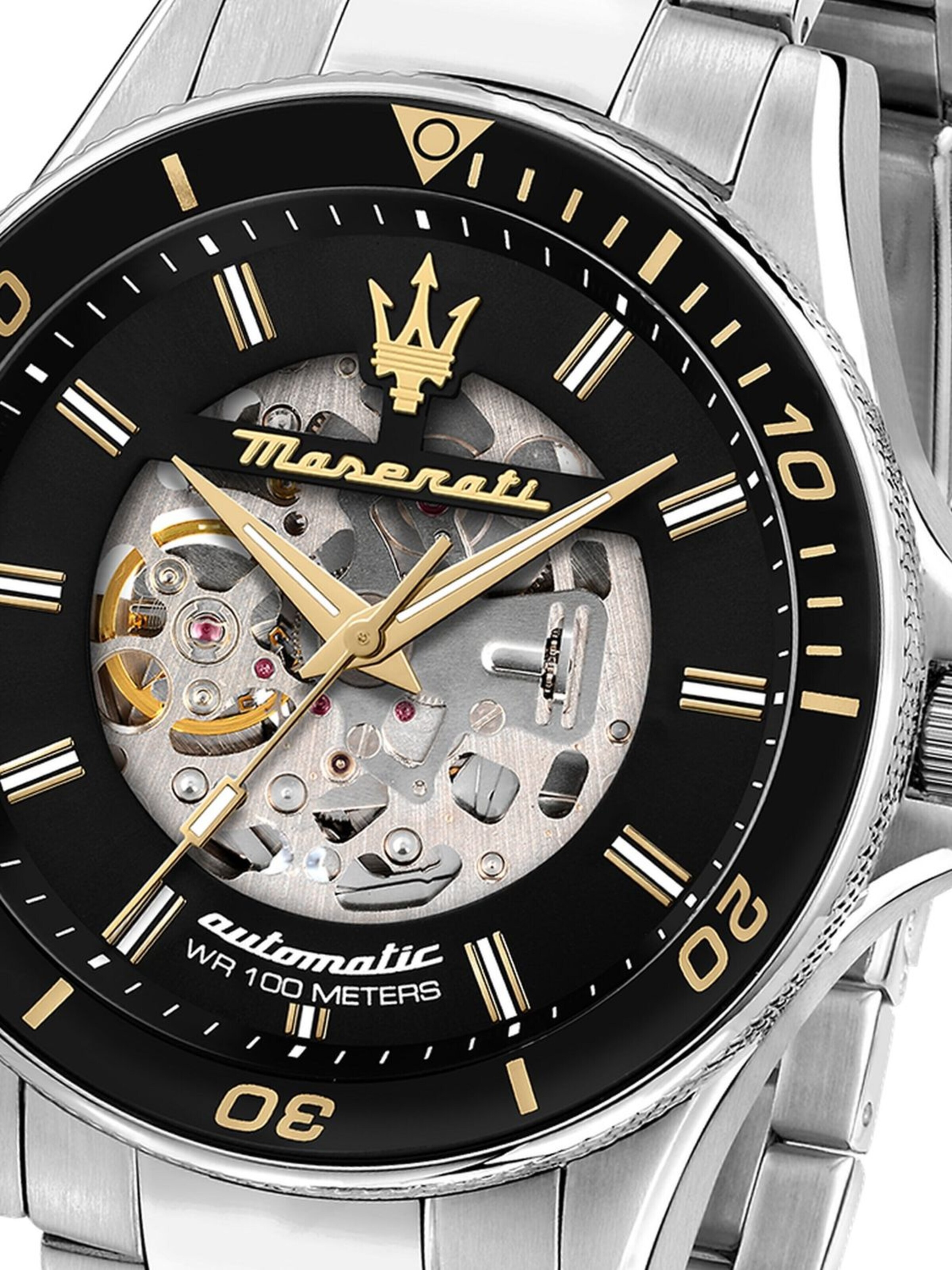Montre à affichage analogique Maserati en argent