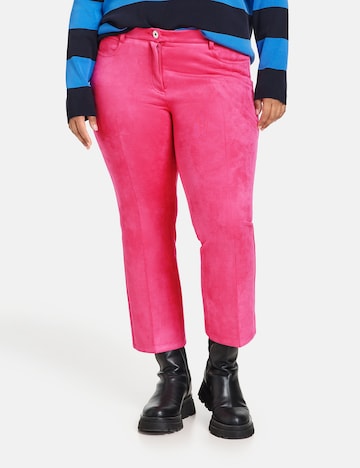SAMOON Slim fit Pants in Pink: front