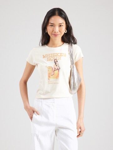 T-shirt 'VINTAGE GIRL' GUESS en beige : devant