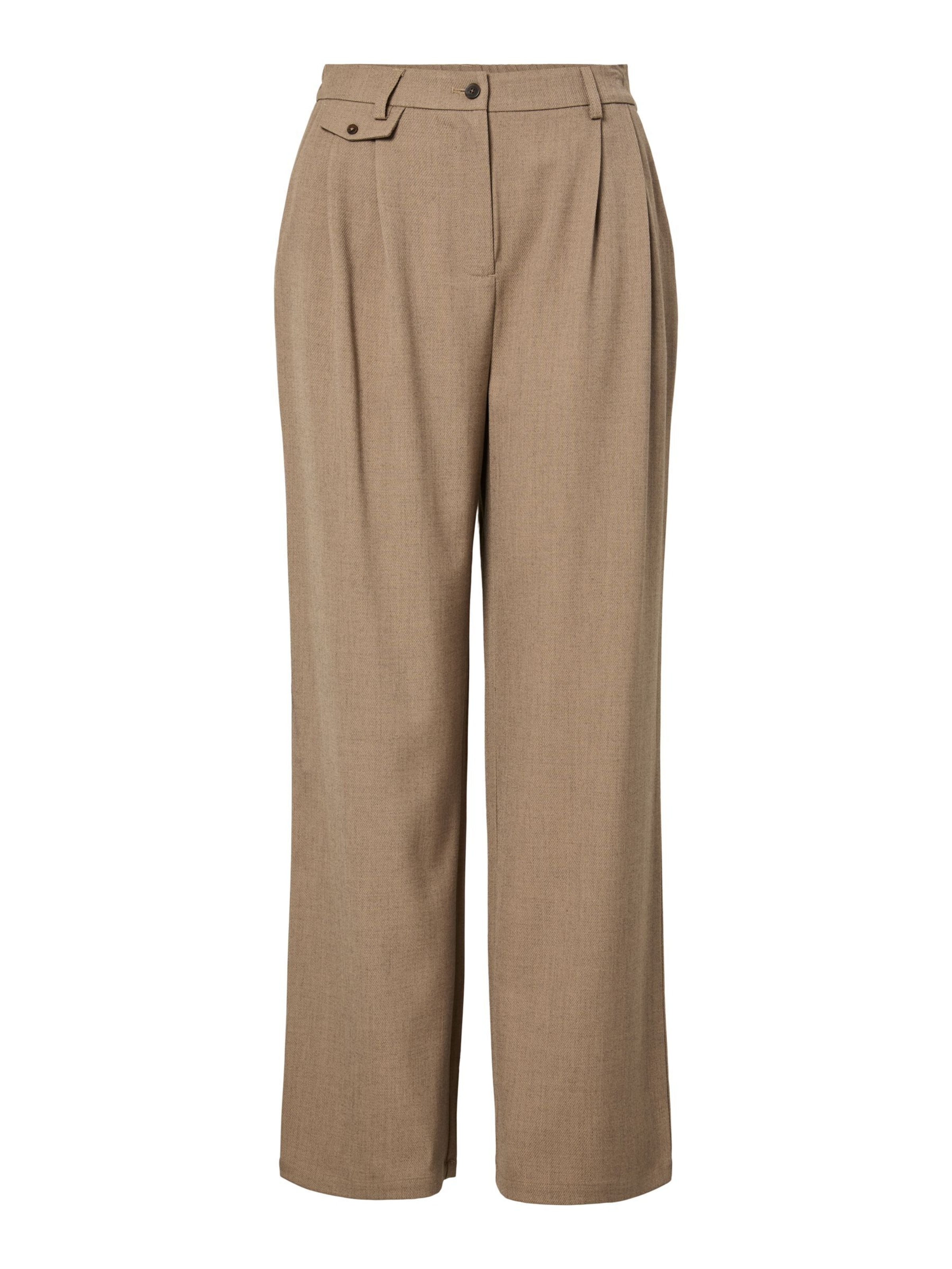 Regular Pantalon à pince 'PCBUBBLES' PIECES en marron : devant