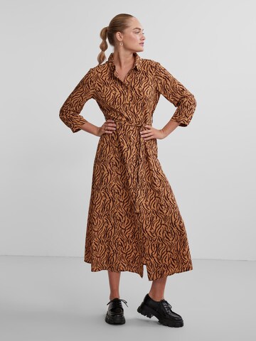 PIECES Shirt Dress 'April' in Brown: front