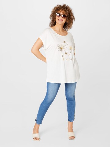 ABOUT YOU Curvy - Camiseta 'Cindy' en blanco