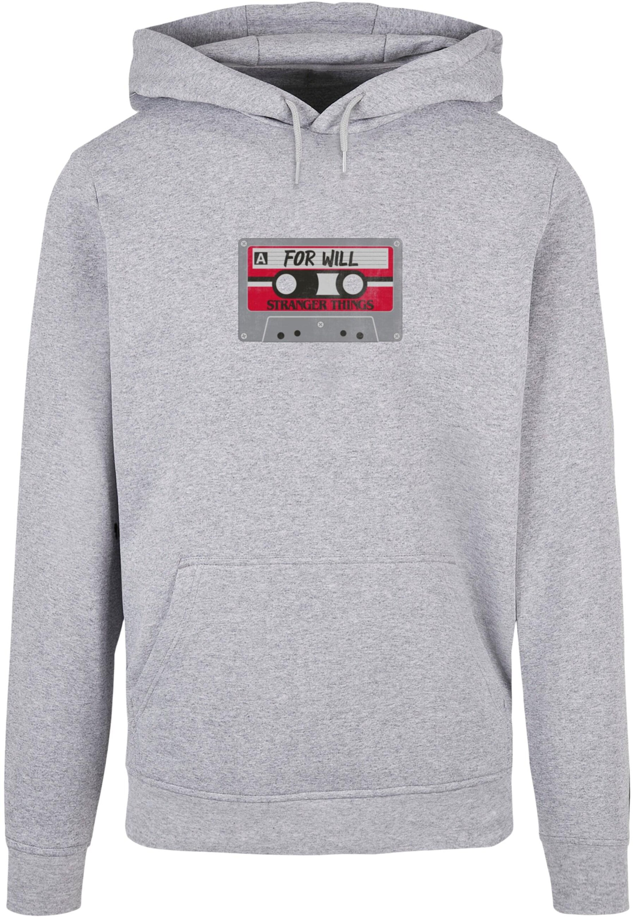 Sweat-shirt 'Stranger Things - Cassette For Will' ABSOLUTE CULT en gris : devant