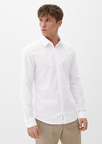 s.Oliver Slim fit Button Up Shirt in White: front