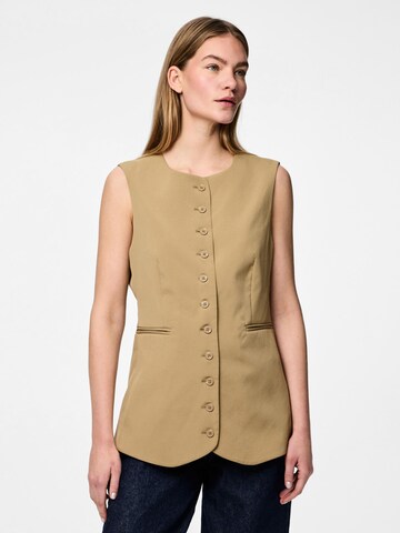 PIECES Suit vest 'PCTempre' in Brown: front
