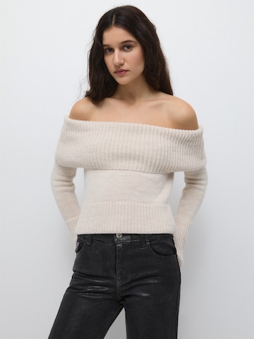 Pull&Bear Sweter w kolorze beżowy: przód