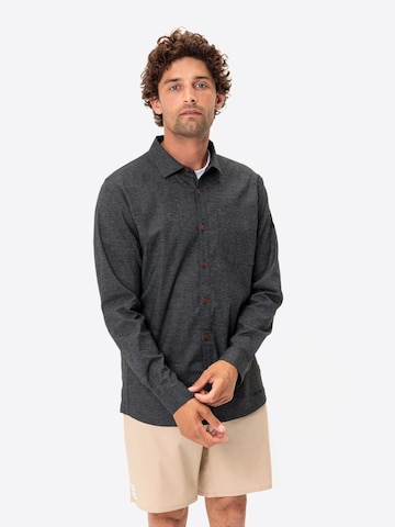 VAUDE Slim fit Functioneel overhemd 'Redmont' in Zwart: voorkant