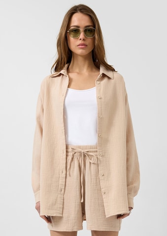QS Blouse in Beige: front