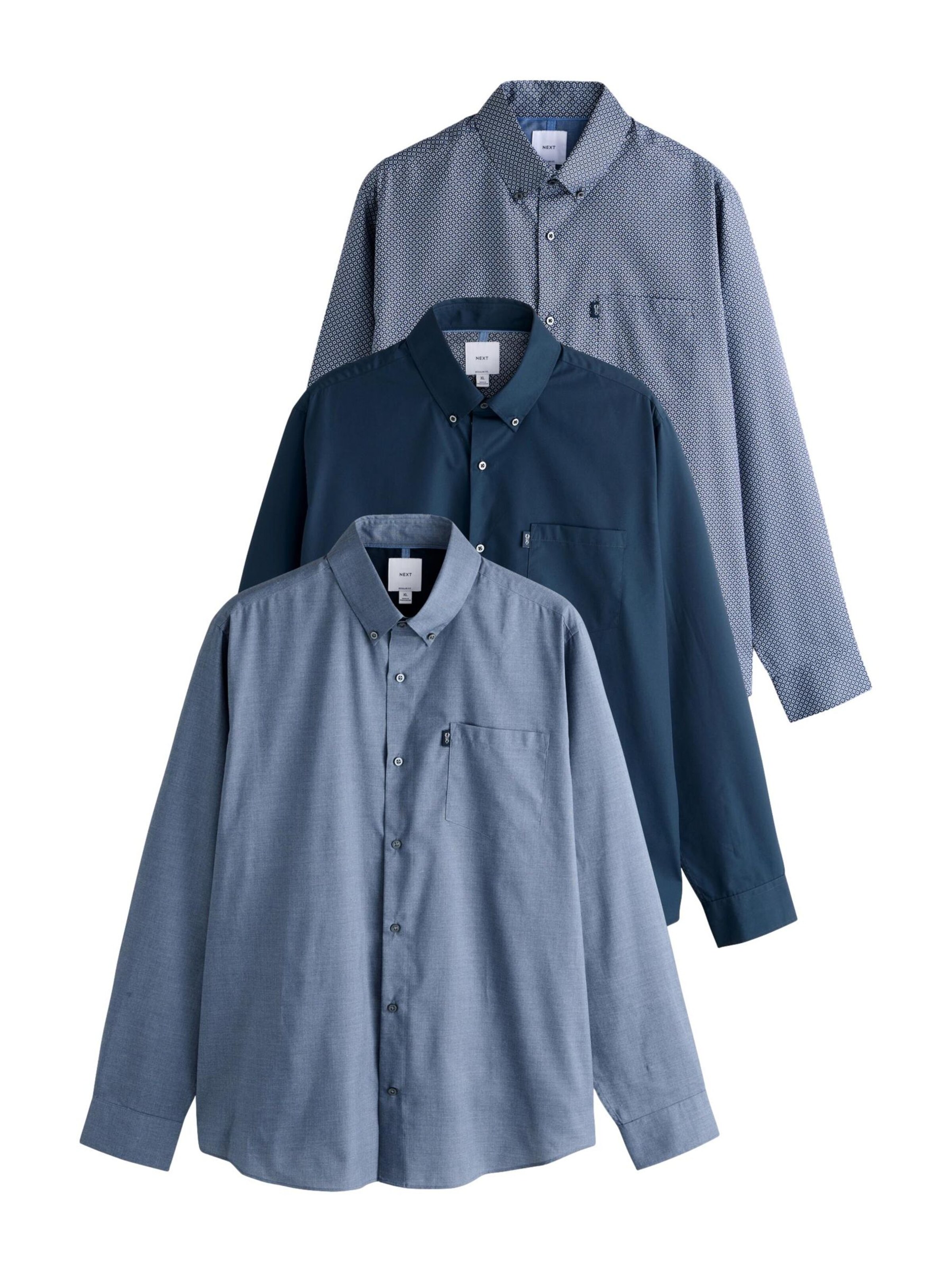 Next Hemd in navy / opal / royalblau, Produktansicht