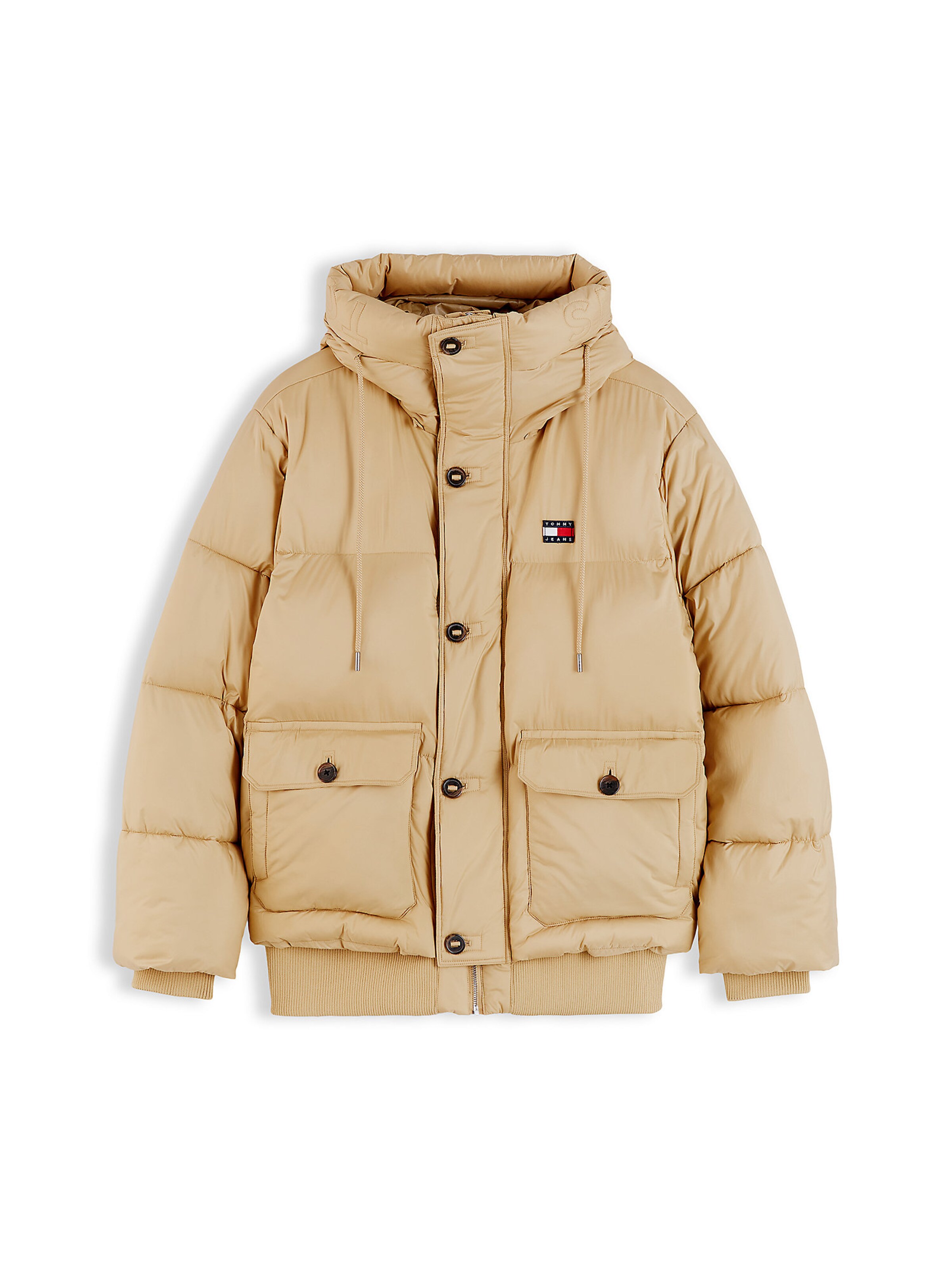 Tommy Jeans Winterjas in Beige: voorkant