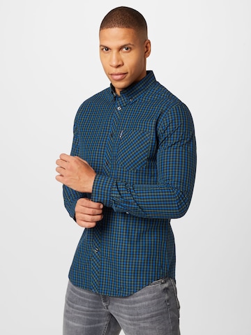 Coupe regular Chemise Ben Sherman en bleu : devant