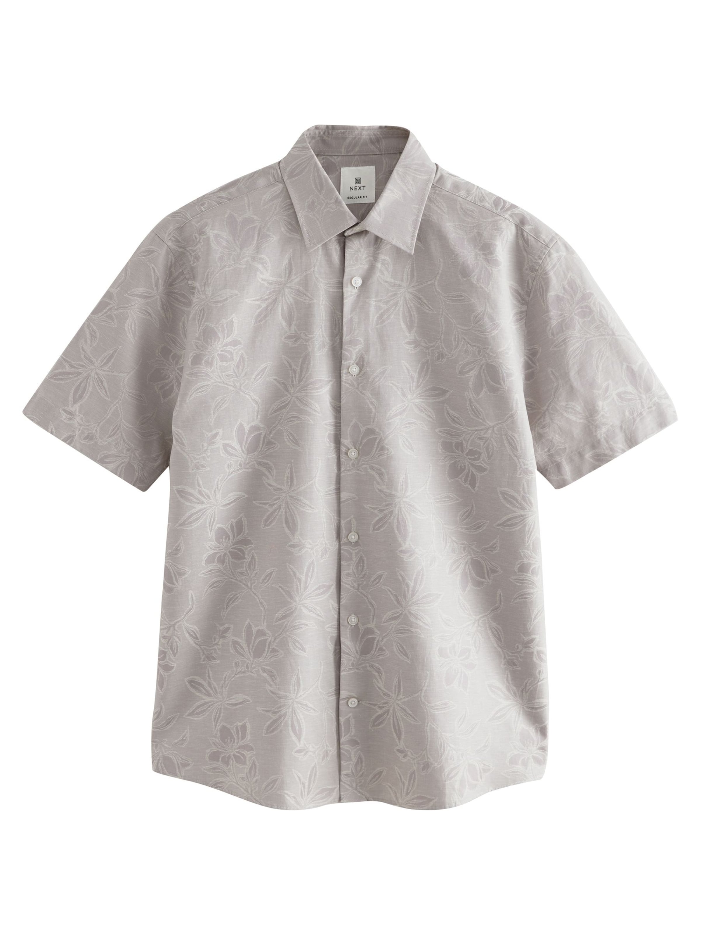 Next Regular fit Button Up Shirt in Grey: front