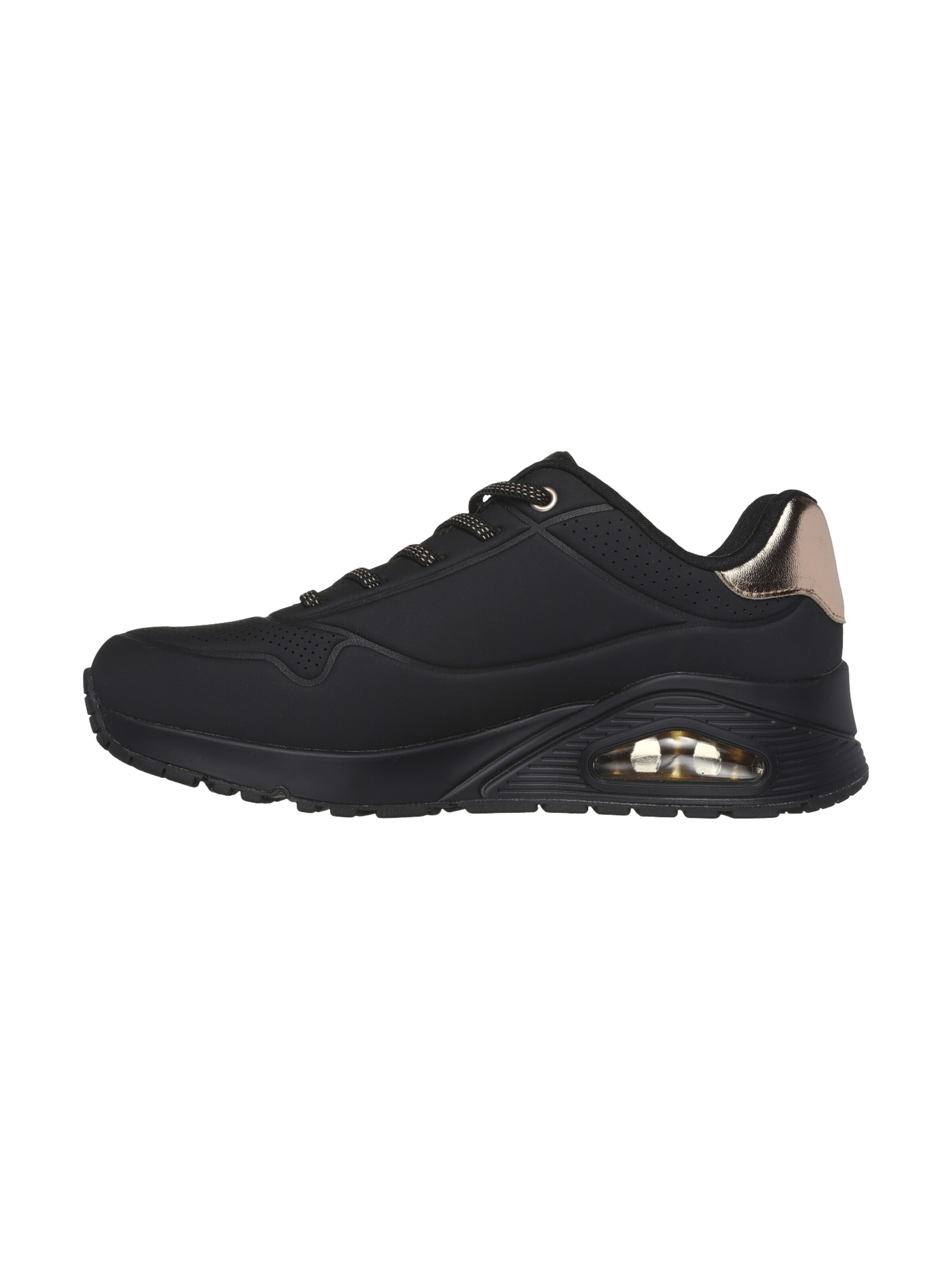SKECHERS - Calzado deportivo con cordones en negro: frente