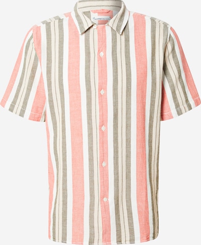 Marškiniai iš KnowledgeCotton Apparel, spalva – obuolių spalva / koralų splava / balta, Prekių apžvalga