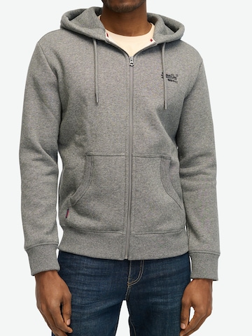 Superdry & Co Zip-Up Hoodie 'ESSENTIAL' in Grey