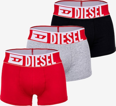 DIESEL Boxershorts in graumeliert / rot / schwarz / weiß, Produktansicht