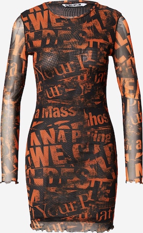 NEON & NYLON Dress 'TATTOO' in Black: front