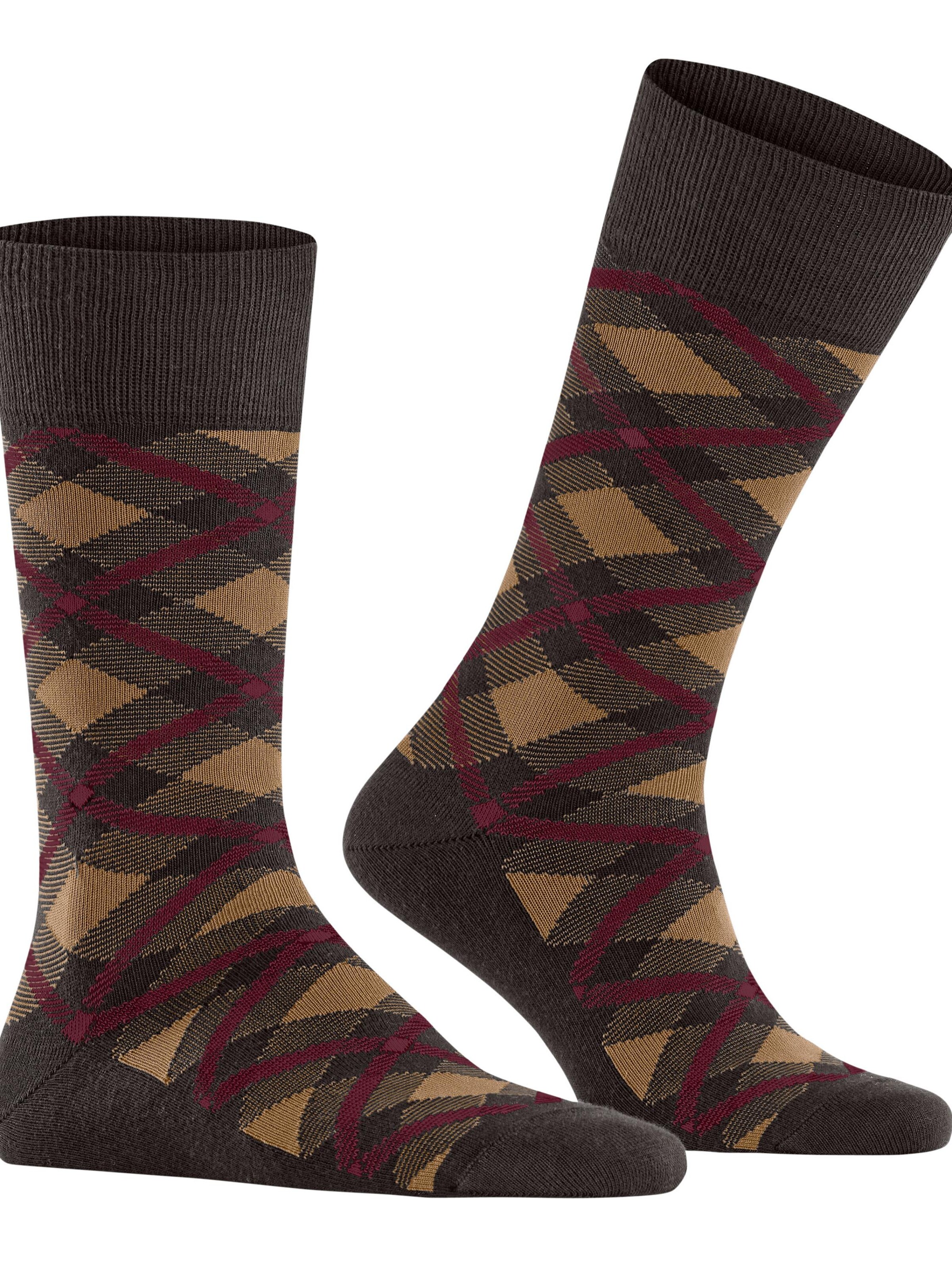 BURLINGTON Socks 'Tartan' in Brown