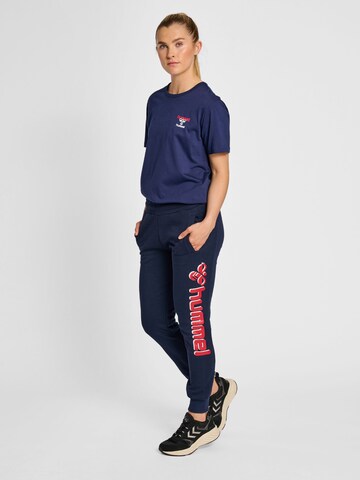 Hummel Tapered Sportbroek in Blauw